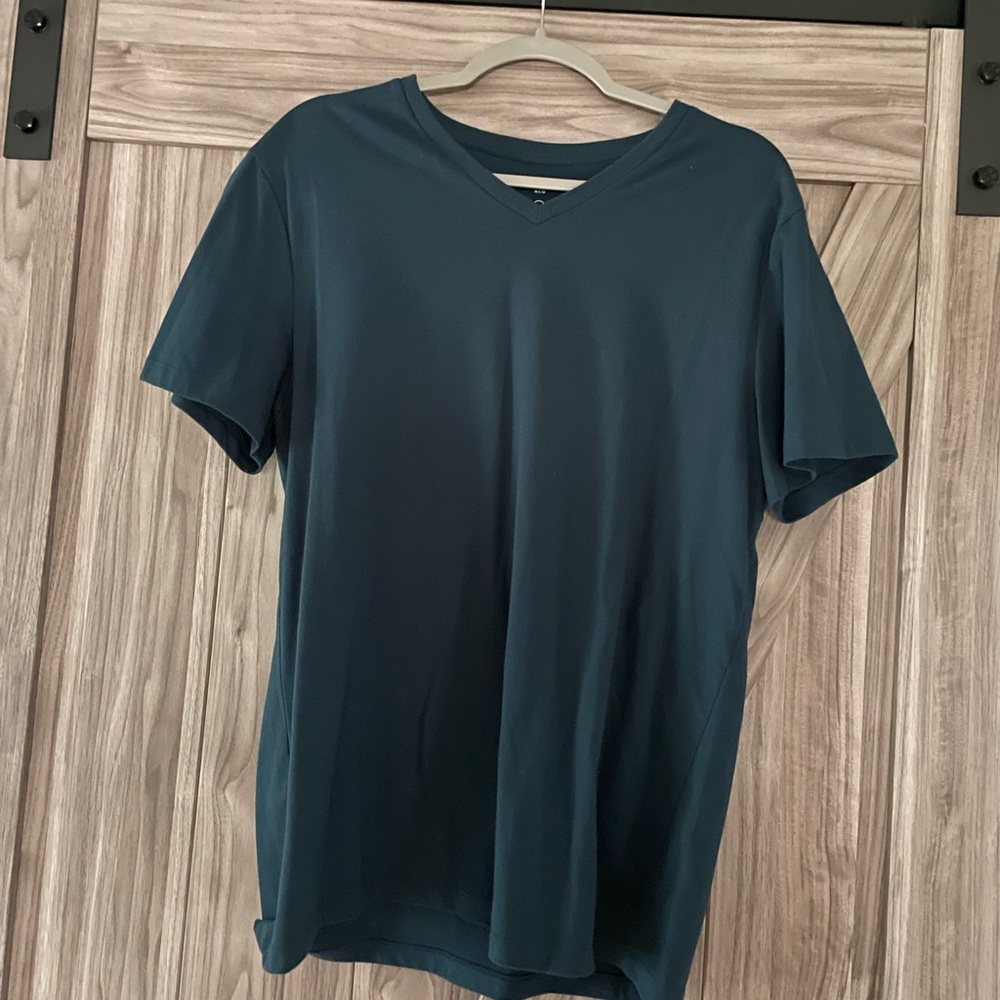 Men's Teal V-Neck Shirt